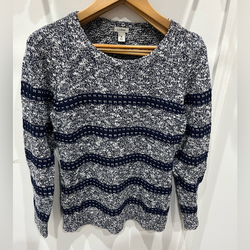 LL BEAN Knit Striped Sweater